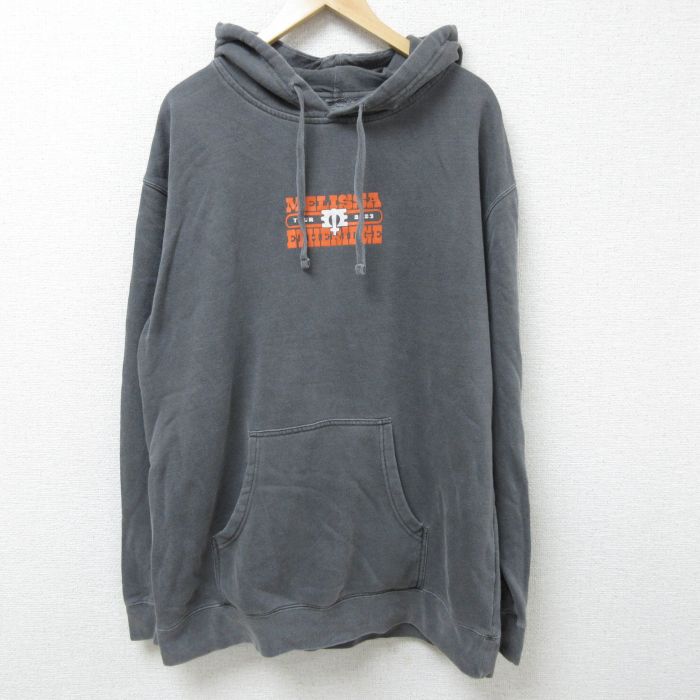 XL★古着 長袖 ロック バンド スウェット パーカー メンズ メリッサルーエサリッジ 大きいサイズ 濃グレー 霜降り 25feb26 中古 スエット トレーナー トップス