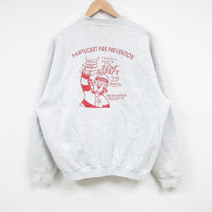 L★古着 リー Lee 長袖 スウェット メンズ 90年代 90s FIELD DAY クルーネック USA製 グレー 霜降り 25feb20 中古 スエット トレーナー トップス