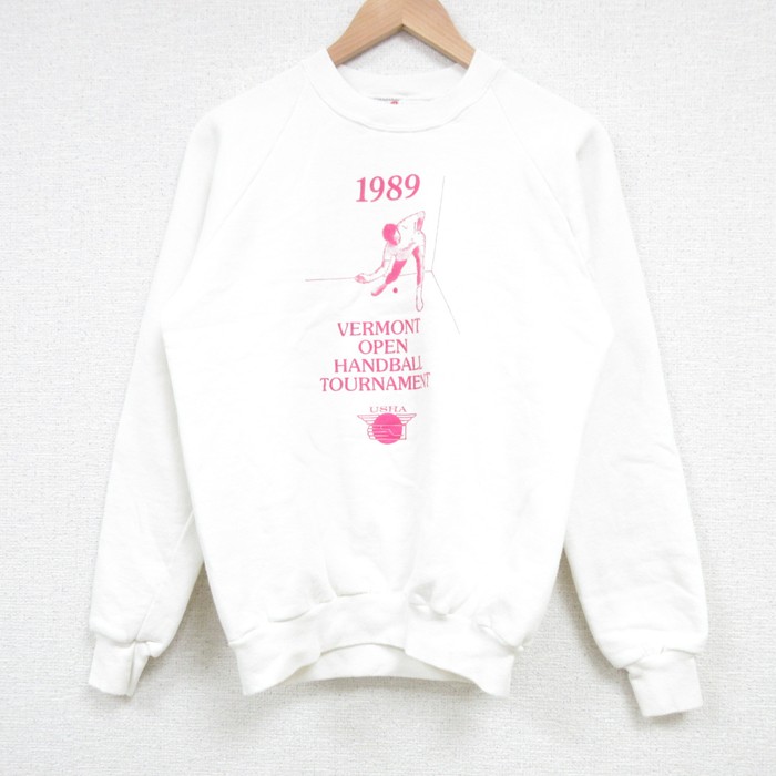 S★古着 ジャージーズ 長袖 スウェット メンズ 90年代 90s USHA ラグラン クルーネック USA製 白 ホワイト 25feb20 中古 スエット トレーナー トップス