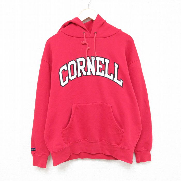 XL★古着 ジャンスポーツ 長袖 スウェット パーカー メンズ 00年代 00s コーネル 赤 レッド 25feb21 中古 スエット トレーナー トップス
