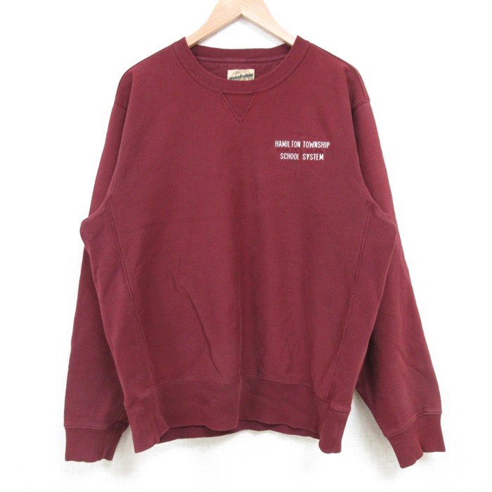 L★古着 Wear Guard 長袖 スウェット メンズ 00年代 00s ハミルトン クルーネック エンジ 25feb21 中古 スエット トレーナー トップス