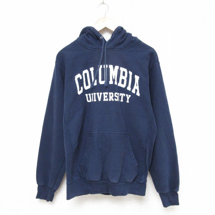 M★古着 MVスポーツ 長袖 スウェット パーカー メンズ 00年代 00s コロンビア COLUMBIA 大学 紺 ネイビー 25feb22 中古 スエット トレーナー トップス