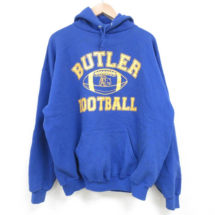 XL★古着 ジャージーズ 長袖 スウェット パーカー メンズ 00年代 00s BUTLER フットボール 大きいサイズ クルーネック 青 ブルー 25feb22 中古 スエット トレーナー トップス