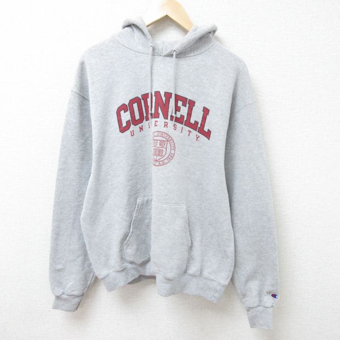 XL★古着 チャンピオン Champion 長袖 スウェット メンズ コーネル 大学 グレー 霜降り 25feb22 中古 スエット トレーナー トップス