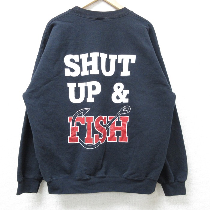 XL★古着 長袖 スウェット メンズ 00年代 00s CHRYSALIS クルーネック 黒 ブラック 25feb25 中古 スエット トレーナー トップス