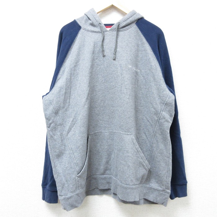 XL★古着 コロンビア COLUMBIA Columbia 長袖 スウェット パーカー メンズ ワンポイントロゴ ツートンカラー ラグラン 濃グレー他 霜降り 25feb25 中古 スエット トレーナー トップス