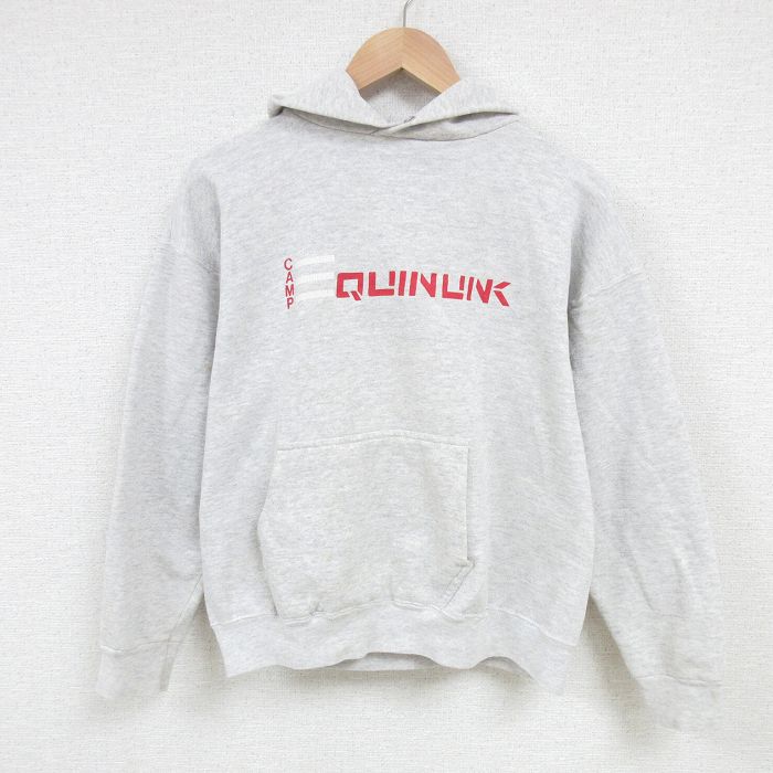 【50%OFF】L★古着 TULTEX 長袖 スウェット パーカー メンズ 90年代 90s CAMP USA製 薄グレー 霜降り 25feb27 中古 スエット トレーナー トップス