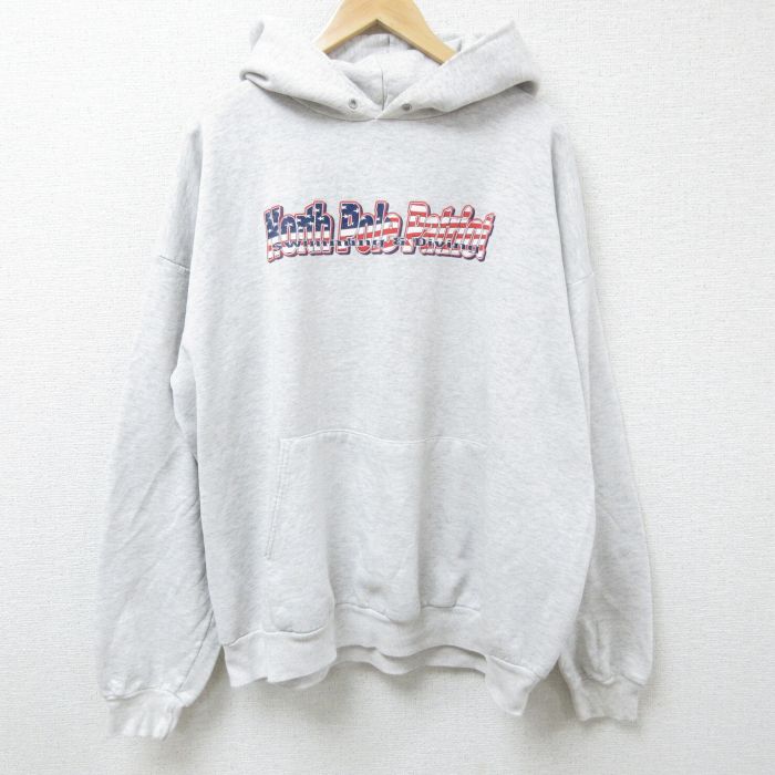 ヘインズ 00s 長袖パーカー North Pole Patriot グレー XL | 古着