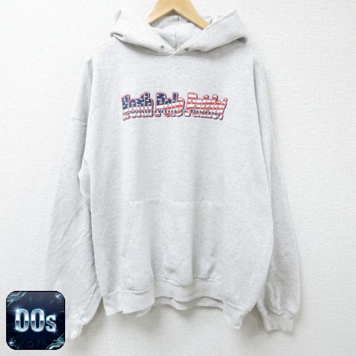 ヘインズ 00s 長袖パーカー North Pole Patriot グレー XL | 古着