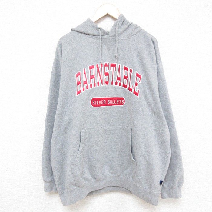 【50%OFF】XL★古着 ホロウェイ 長袖 スウェット パーカー メンズ 00年代 00s バーンスタブル 刺繍 大きいサイズ グレー 霜降り 25mar03 中古 スエット トレーナー トップス