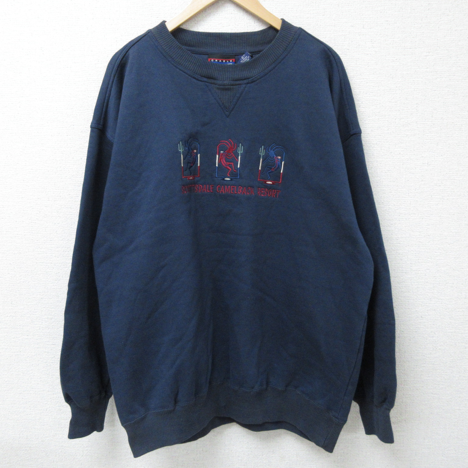 00s 長袖スウェット ココペリ刺繍 ネイビー XL | 古着