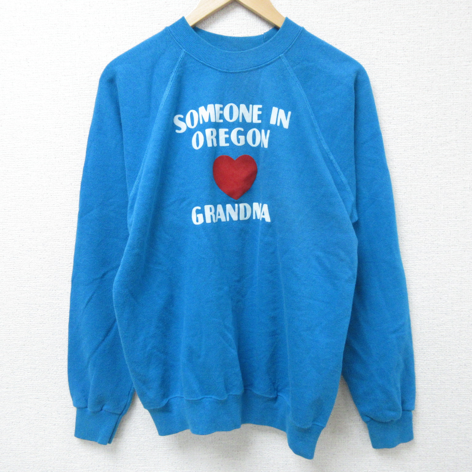 【50%OFF】M★古着 ヘインズ Hanes 長袖 スウェット メンズ 80年代 80s オレゴン クルーネック USA製 青 ブルー 25mar03 中古 スエット トレーナー トップス