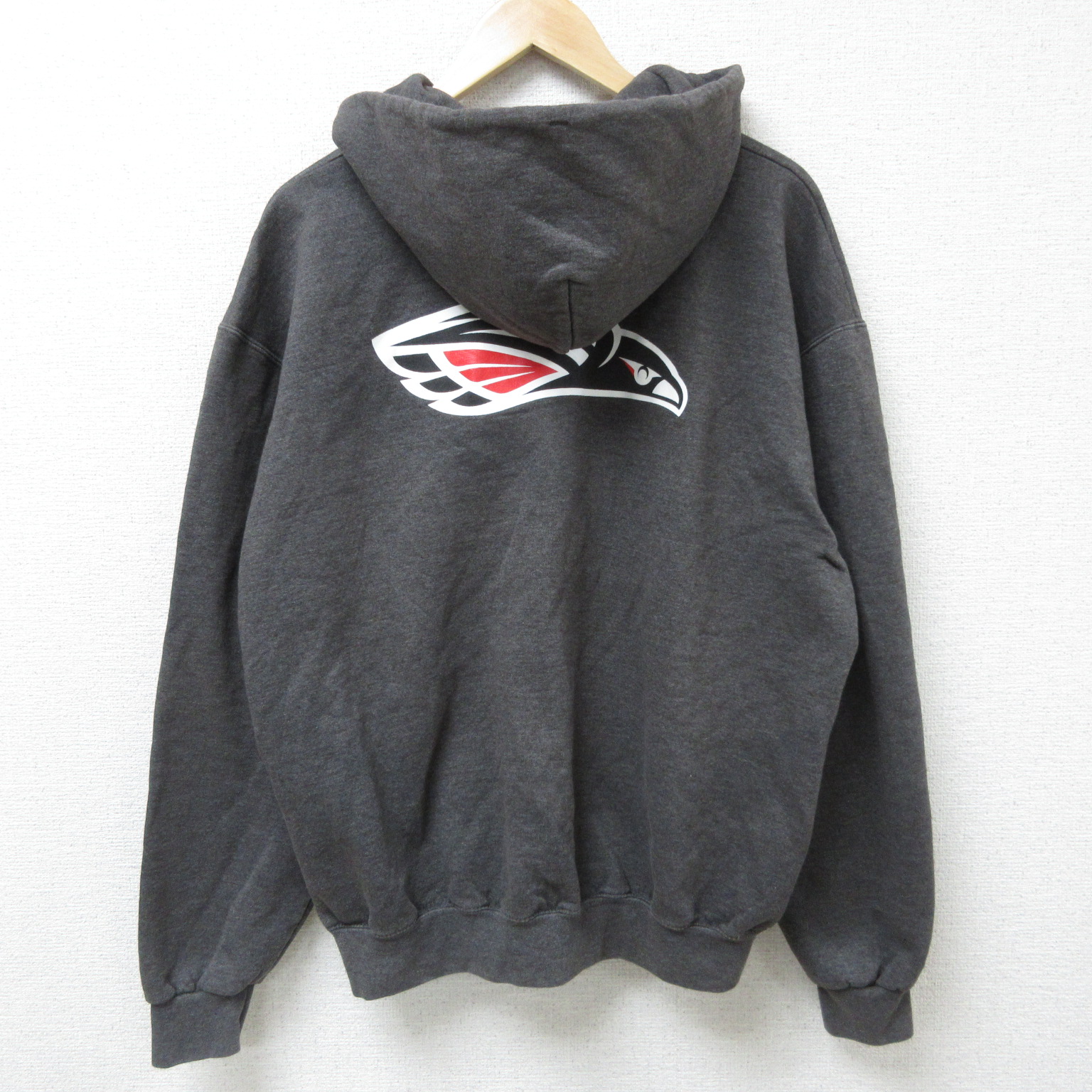XL★古着 チャンピオン Champion 長袖 スウェット パーカー メンズ RAIDERS 濃グレー 霜降り 25mar03 中古 スエット トレーナー トップス