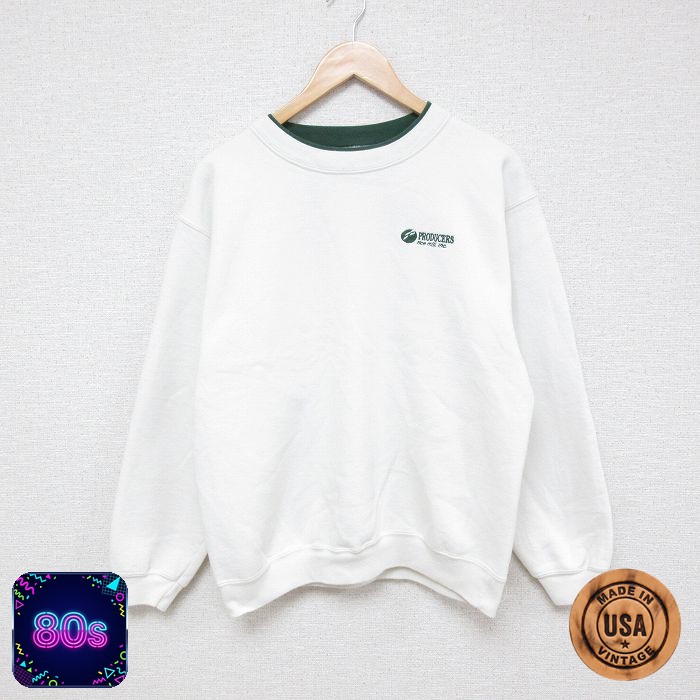 80s 長袖スウェット ホワイト M | 古着