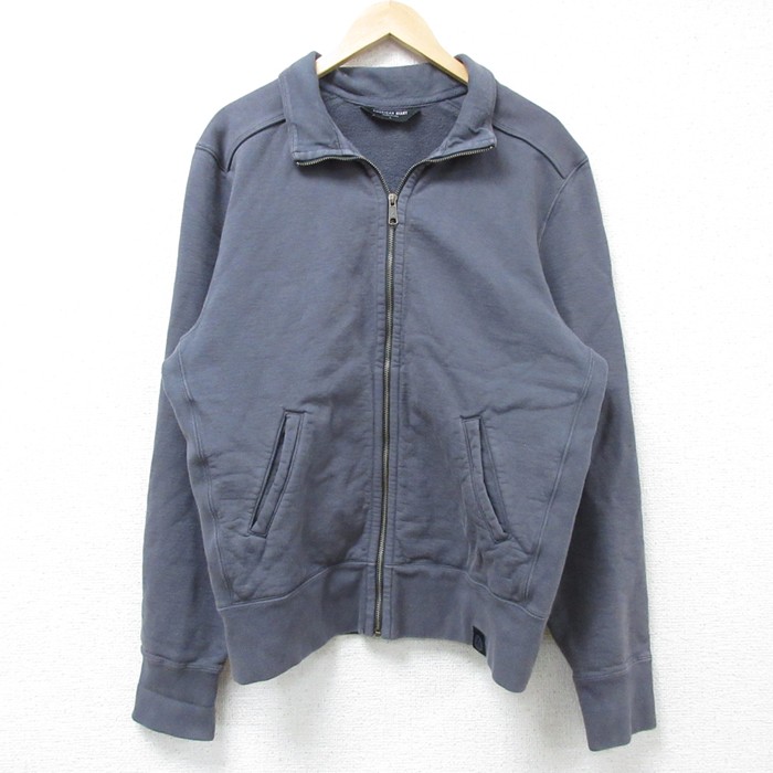 L★古着 AMERICAN GIANT 長袖 フルジップ スウェット メンズ 90年代 90s 無地 コットン USA製 濃グレー 25mar06 中古 スエット トレーナー トップス