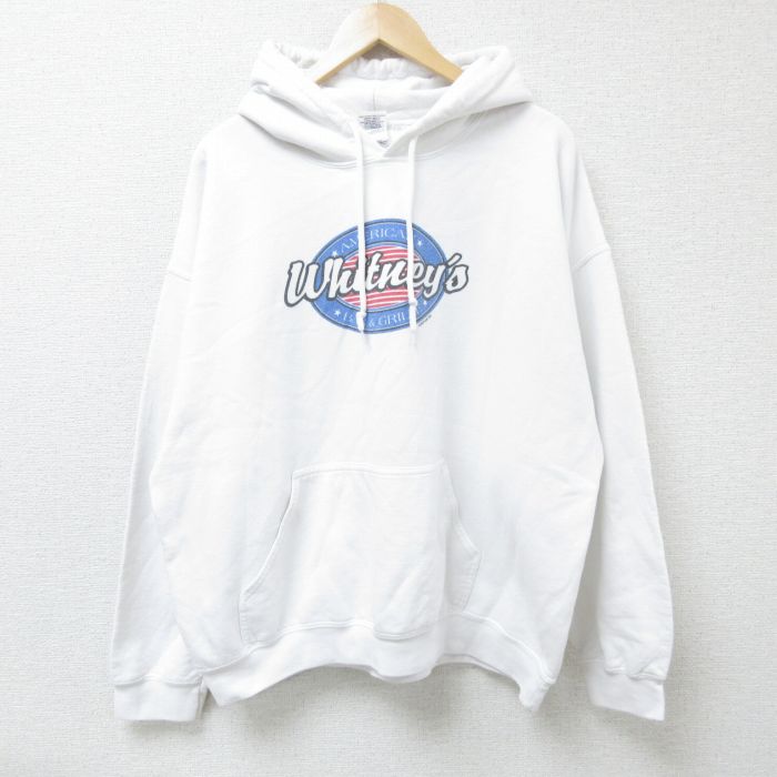 XL★古着 長袖 スウェット パーカー メンズ 00年代 00s Whitneys 大きいサイズ 白 ホワイト 25mar13 中古 スエット トレーナー トップス