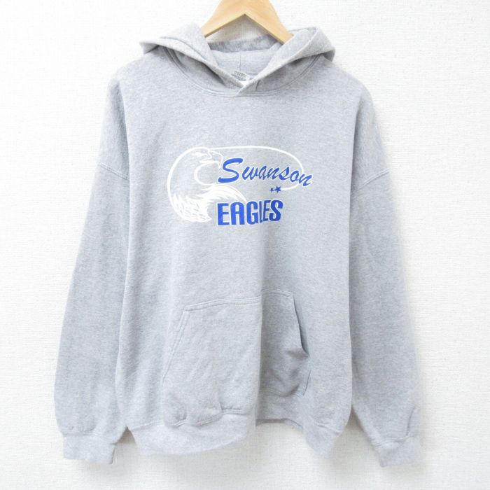 【50%OFF】XL★古着 長袖 スウェット パーカー メンズ 00年代 00s 鳥 大きいサイズ グレー 霜降り 25mar13 中古 スエット トレーナー トップス