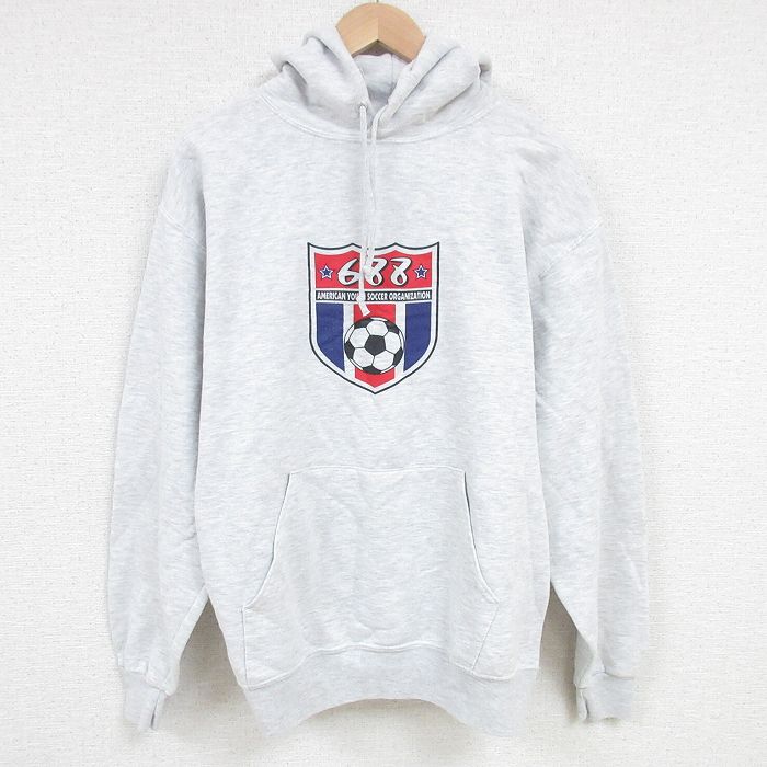 L★古着 ジャージーズ 長袖 スウェット パーカー メンズ 00年代 00s サッカー グレー 霜降り 25mar07 中古 スエット トレーナー トップス