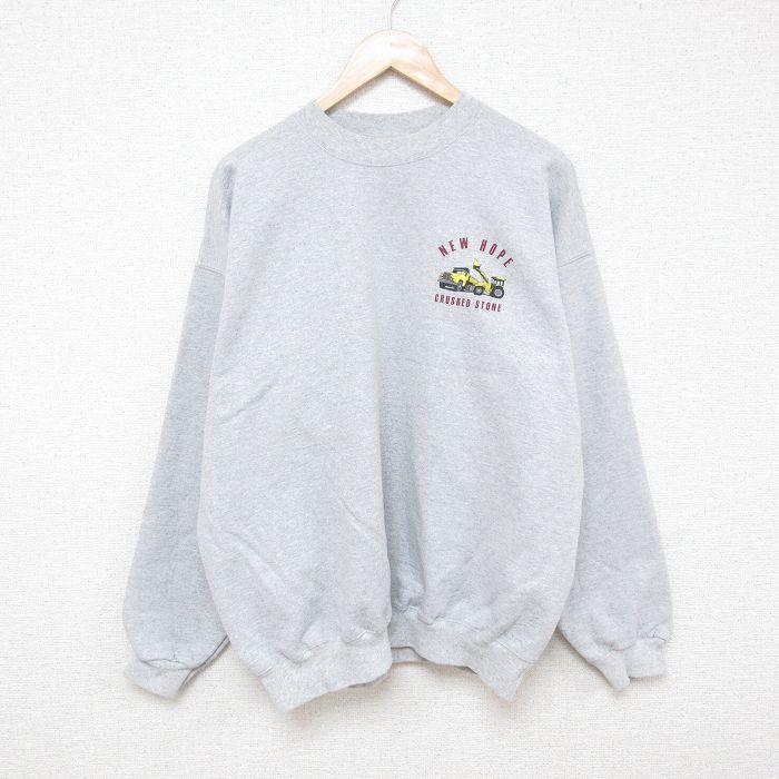 XL★古着 ヘインズ Hanes 長袖 スウェット メンズ 00年代 00s トラック クルーネック グレー 霜降り 25mar08 中古 スエット トレーナー トップス