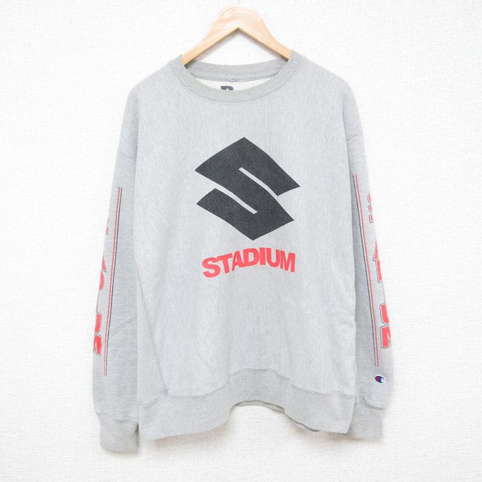 XL★古着 長袖 ヒップホップ ラップ スウェット メンズ ジャスティンビーバー 大きいサイズ クルーネック グレー 霜降り 【spe】 25mar08 中古 スエット トレーナー トップス