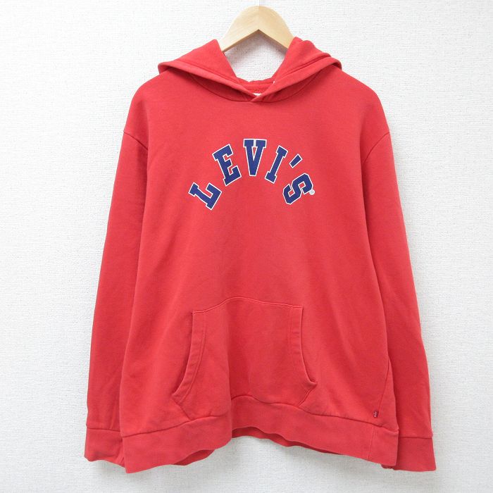 リーバイス 00s 長袖パーカー ビッグロゴ レッド XL | 古着