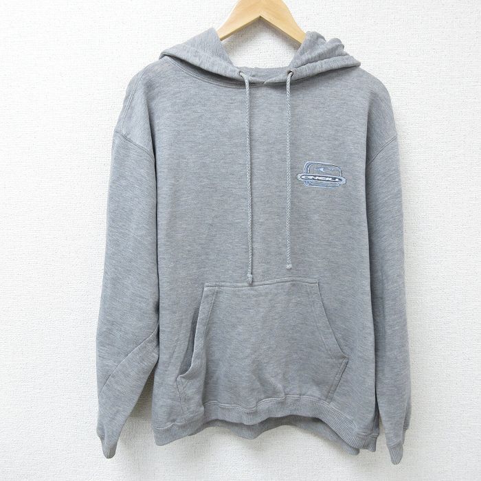 L★古着 オニール 長袖 スウェット パーカー メンズ 00年代 00s ワンポイントロゴ グレー 霜降り 25mar10 中古 スエット トレーナー トップス