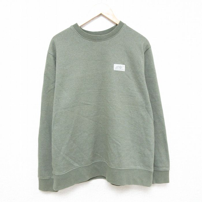 XL★古着 エディーバウアー Eddie Bauer 長袖 スウェット メンズ クルーネック 緑 グリーン 25mar14 中古 スエット トレーナー トップス