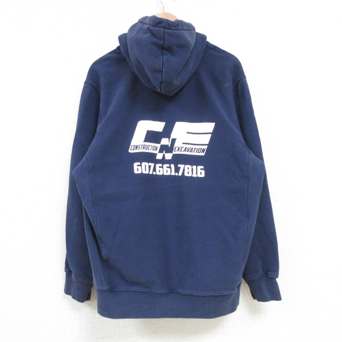 L★古着 長袖 スウェット パーカー メンズ CNE 紺 ネイビー 25mar11 中古 スエット トレーナー トップス
