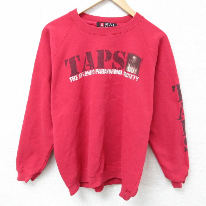 L★古着 長袖 スウェット メンズ TAPS クルーネック 赤 レッド 25mar14 中古 スエット トレーナー トップス