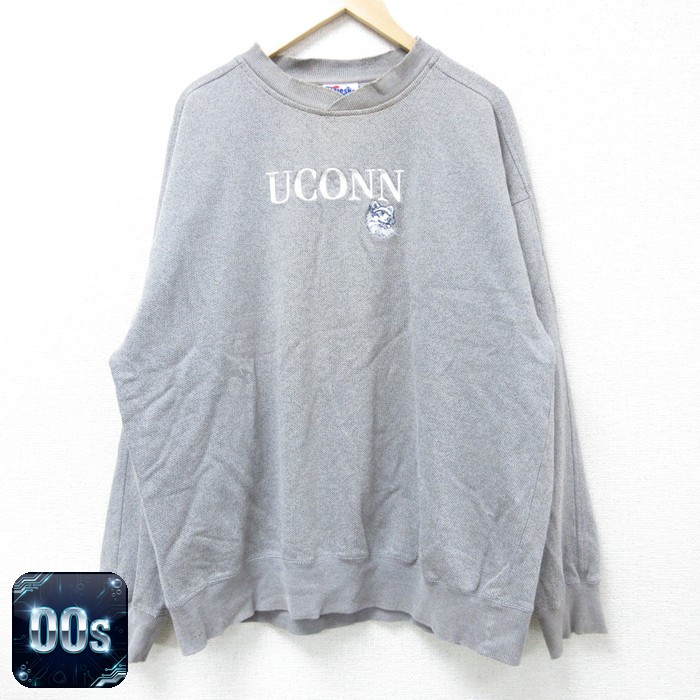 マジェスティック 00s 長袖スウェット UCONN グレー XL | 古着