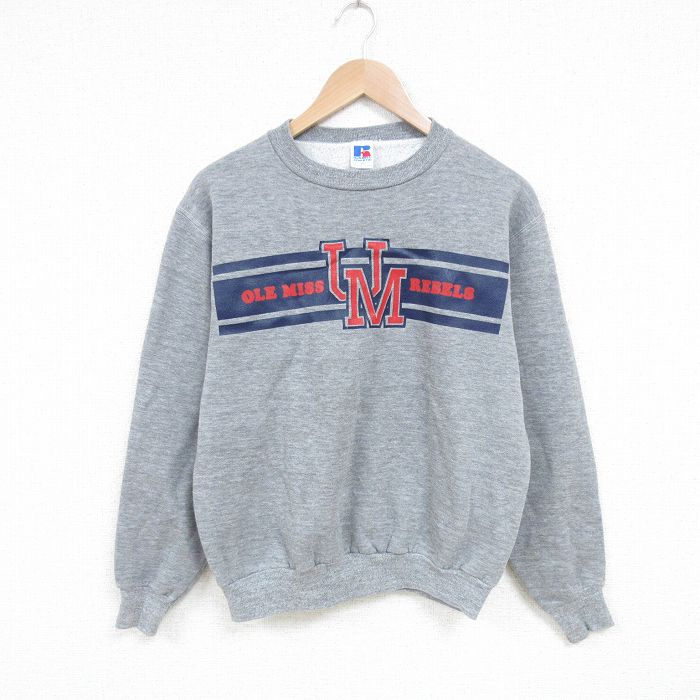 【50%OFF】M★古着 ラッセル 長袖 スウェット メンズ 00年代 00s オールミスレベルズ クルーネック グレー 霜降り 25mar14 中古 スエット トレーナー トップス