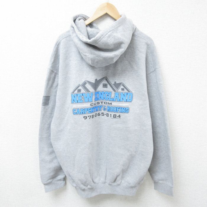 XL★古着 長袖 スウェット パーカー メンズ ニューイングランド グレー 霜降り 25mar15 中古 スエット トレーナー トップス