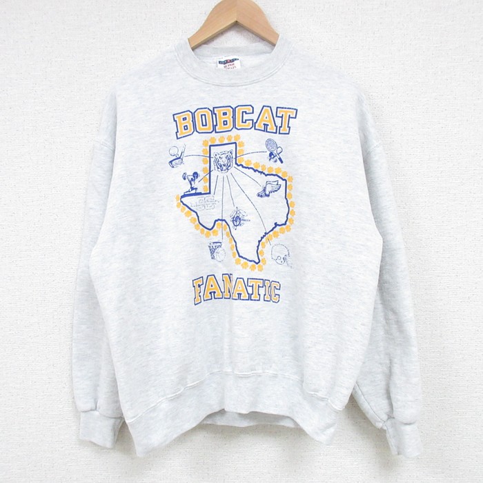 L★古着 ジャージーズ 長袖 スウェット メンズ 90年代 90s ボブキャップ クルーネック 薄グレー 霜降り 25mar15 中古 スエット トレーナー トップス