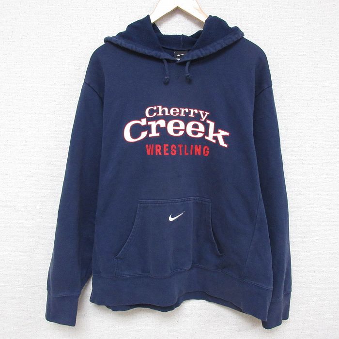【20%OFF】XL★古着 ナイキ NIKE 長袖 スウェット パーカー メンズ Cherry Creek 大きいサイズ 紺 ネイビー 25mar21 中古 スエット トレーナー トップス