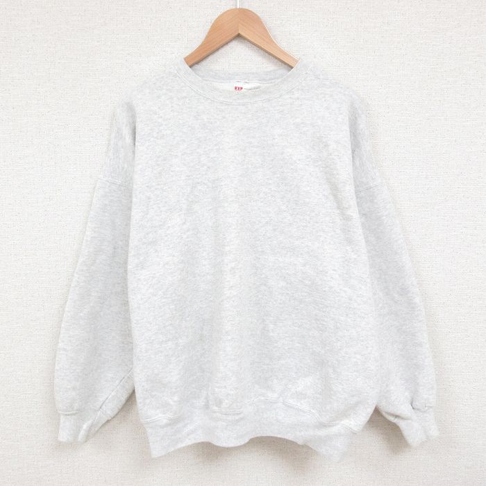 XL★古着 ヘインズ Hanes 長袖 スウェット メンズ 00年代 00s 無地 大きいサイズ クルーネック 薄グレー 霜降り 25mar17 中古 スエット トレーナー トップス
