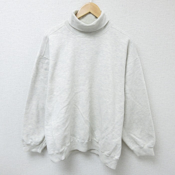 【20%OFF】XL★古着 ギャップ GAP 長袖 スウェット メンズ 00年代 00s 無地 大きいサイズ ラグラン ハイネック タートルネック 薄グレー 霜降り 【spe】 25mar17 中古 スエット トレーナー トップス