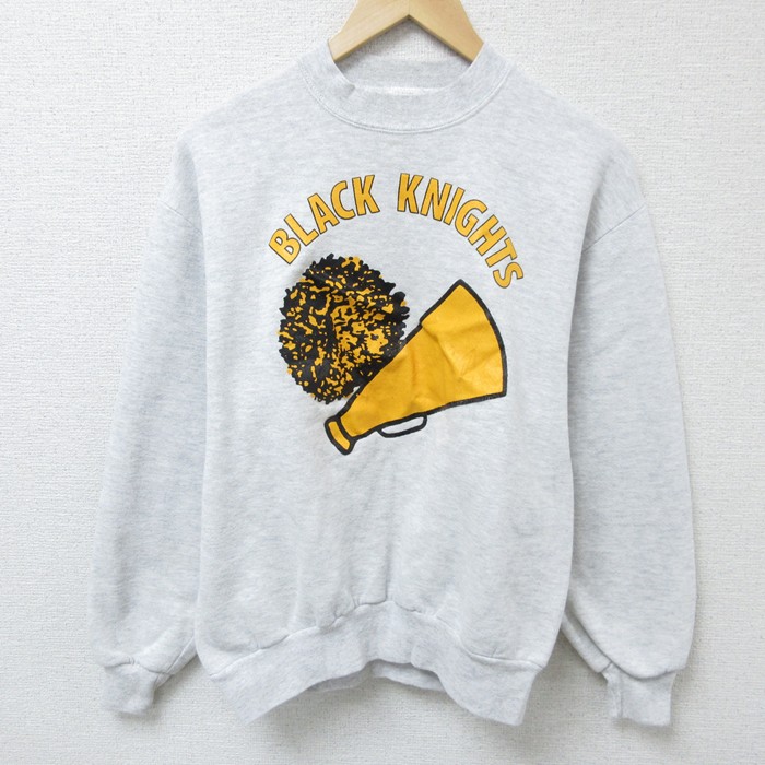 【50%OFF】M★古着 ジャージーズ 長袖 スウェット メンズ 90年代 90s ブラックナイツ クルーネック USA製 薄グレー 霜降り 25mar17 中古 スエット トレーナー トップス