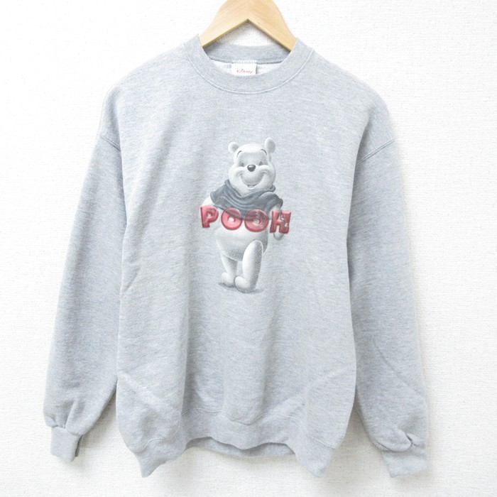 00s 長袖スウェット くまのプーさん グレー M | 古着