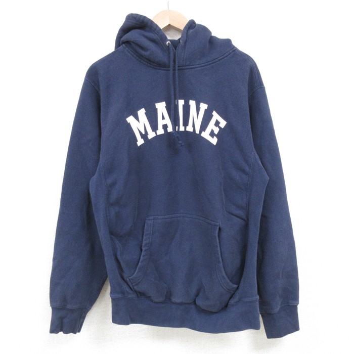 S★古着 MVスポーツ 長袖 スウェット パーカー メンズ 00年代 00s MAINE 紺 ネイビー 25mar18 中古 スエット トレーナー トップス