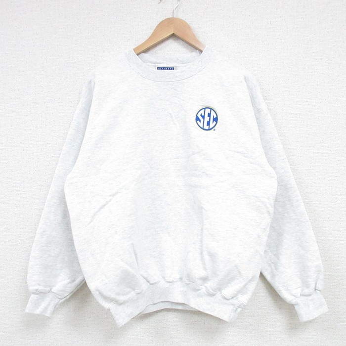 L★古着 ヘインズ Hanes 長袖 スウェット メンズ 00年代 00s SEC クルーネック 薄グレー 霜降り 25mar19 中古 スエット トレーナー トップス
