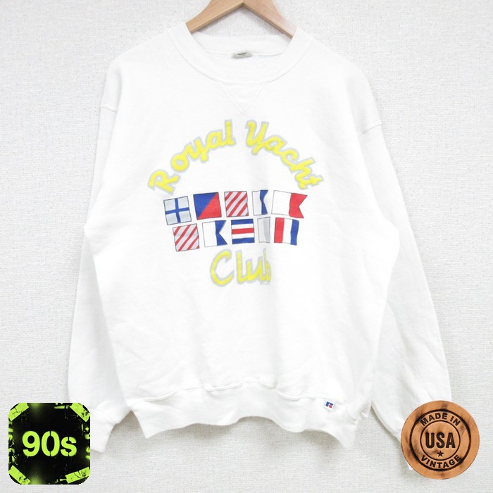 ヨットクラブ 90s 長袖スウェット ホワイト L | 古着