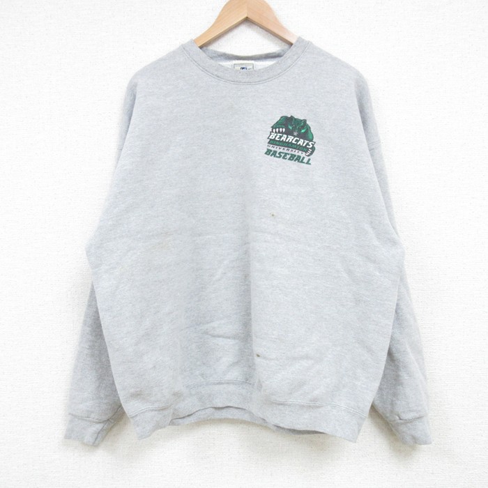 【50%OFF】XL★古着 リー Lee 長袖 スウェット メンズ 00年代 00s BEARCATS 大学 クルーネック グレー 霜降り 25mar19 中古 スエット トレーナー トップス