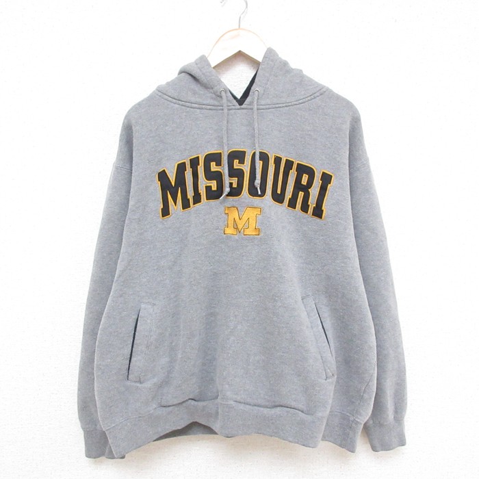 【50%OFF】XL★古着 チャップス CHAPS 長袖 スウェット パーカー メンズ 00年代 00s ミズーリ 刺繍 大きいサイズ クルーネック グレー 霜降り 25mar21 中古 スエット トレーナー トップス