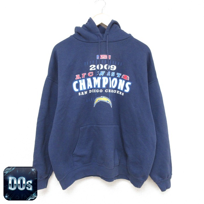 【50%OFF】00s 長袖パーカー NFL サンディエゴチャージャース ネイビー XL | 古着