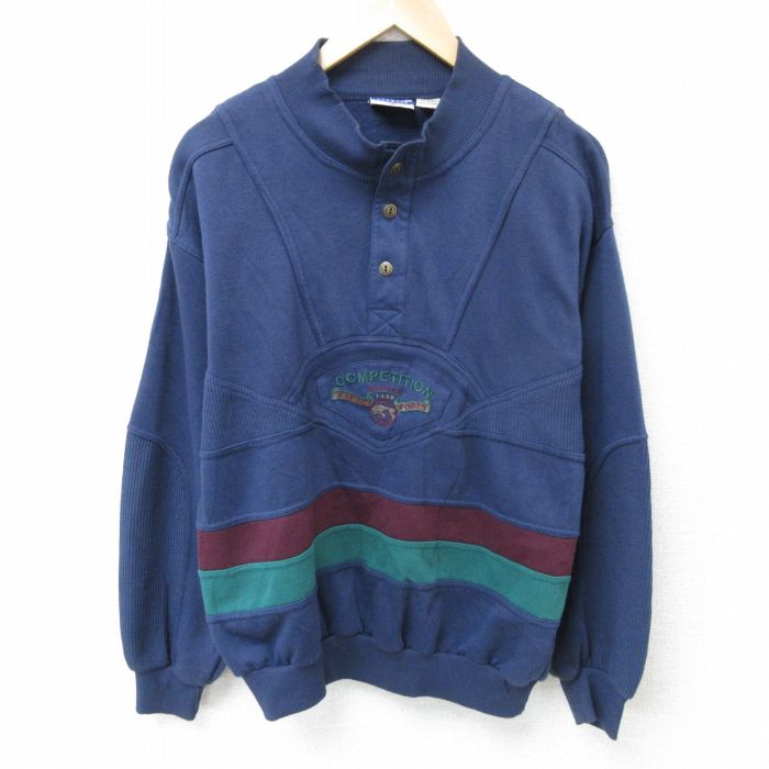 90s 長袖スウェット COMPETITION ネイビー L | 古着