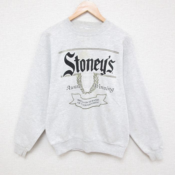 【50%OFF】M★古着 オニータ ONEITA 長袖 スウェット メンズ 90年代 90s Stoneys クルーネック USA製 薄グレー 霜降り 25mar25 中古 スエット トレーナー トップス