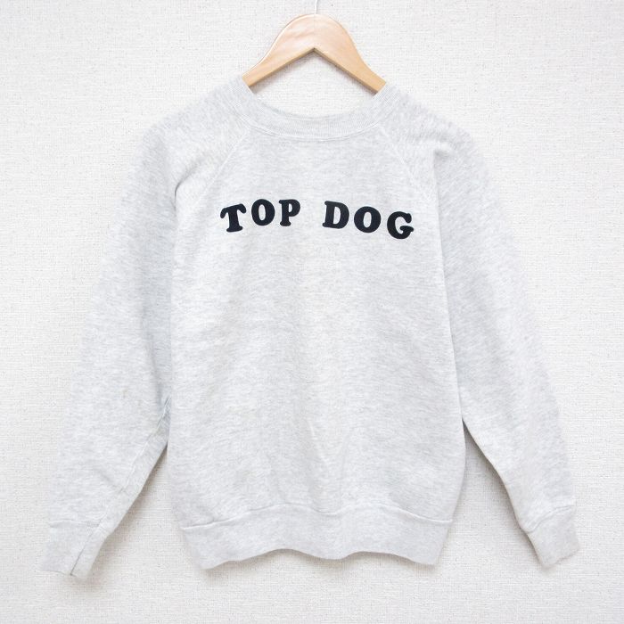 S★古着 長袖 スウェット メンズ 90年代 90s TOP DOG クルーネック USA製 薄グレー 霜降り 25mar25 中古 スエット トレーナー トップス