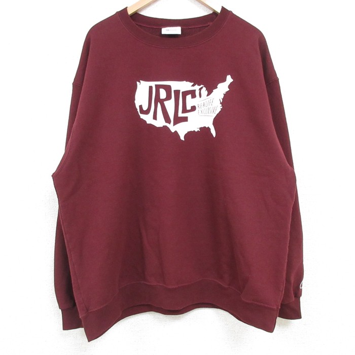 【20%OFF】XL★古着 チャンピオン Champion 長袖 スウェット メンズ JRLC 大きいサイズ クルーネック エンジ 25mar24 中古 スエット トレーナー トップス