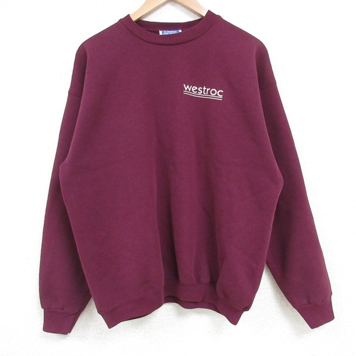 L★古着 ヘインズ Hanes 長袖 スウェット メンズ 80年代 80s westroc クルーネック USA製 紫 パープル 25mar24 中古 スエット トレーナー トップス