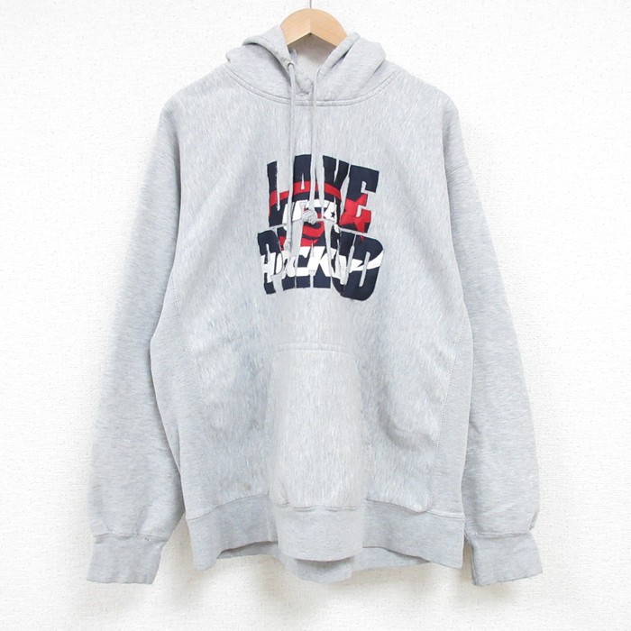 【50%OFF】XL★古着 MVスポーツ 長袖 スウェット パーカー メンズ 00年代 00s LAKE PLACID グレー 霜降り 25mar24 中古 スエット トレーナー トップス